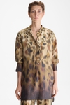 Print cupro oversize shirt