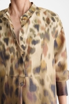 Print cupro oversize shirt