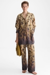 Print cupro oversize shirt