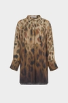 Print cupro oversize shirt