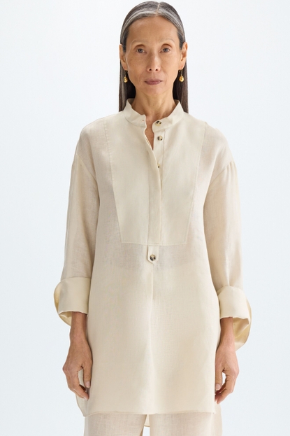 LINEN OVERSIZE LONG SHIRT