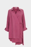 Cupro asymmetric oversize shirt