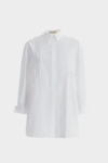 Cut-out embroidered poplin straight-fit shirt