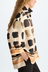 Cubos print twill oversize shirt