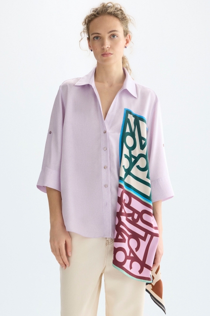 CAMISA OVERSIZE TWILL PAÑUELO ESTAMPADO PG LINES