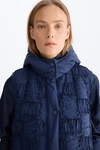 Detachable hood quilted technical gilet