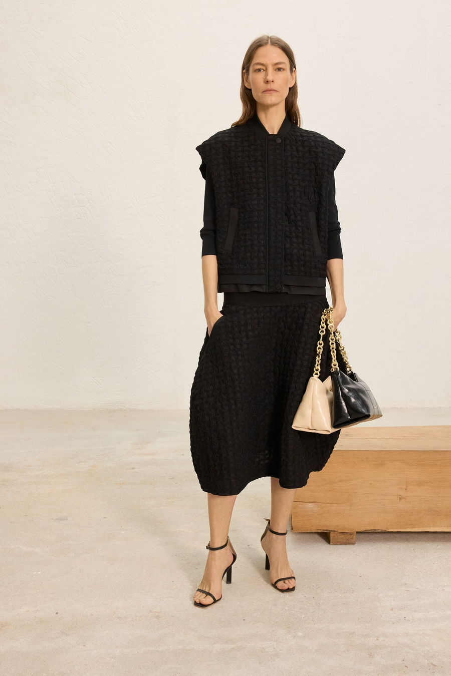 CHALECO OVERSIZE GOFRADO ALGODÓN