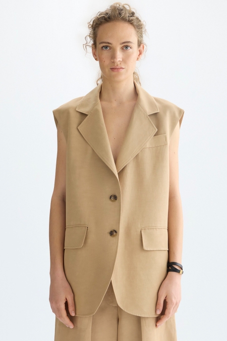 CHALECO SASTRE OVERSIZE LINO