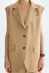 Linen oversize tailored gilet