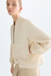 Cubes embossed cotton oversize jacket