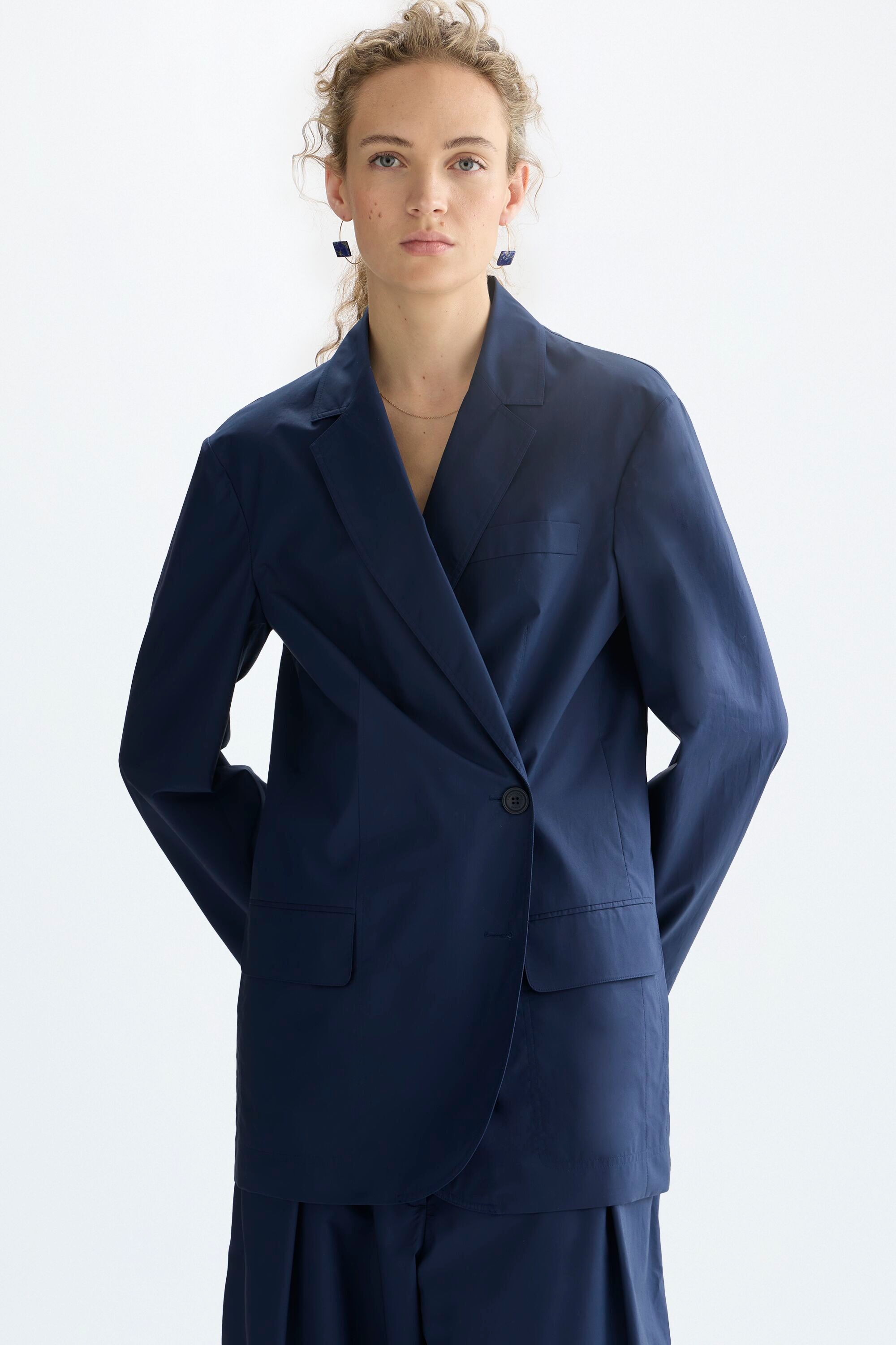 Poplin oversize tailored jacket