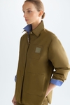 Technical nylon reversible overshirt coat