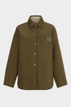 Technical nylon reversible overshirt coat