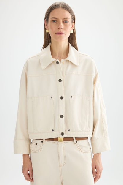 COTTON CANVAS OVERSIZE JACKET