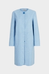 Rubberised linen straight-fit coat