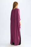 Chiffon asymmetric cape with ribbons