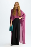 Chiffon asymmetric cape with ribbons