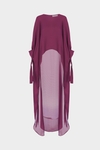 Chiffon asymmetric cape with ribbons