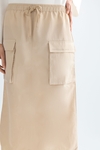 Nylon cargo cocoon midi skirt