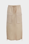 Nylon cargo cocoon midi skirt