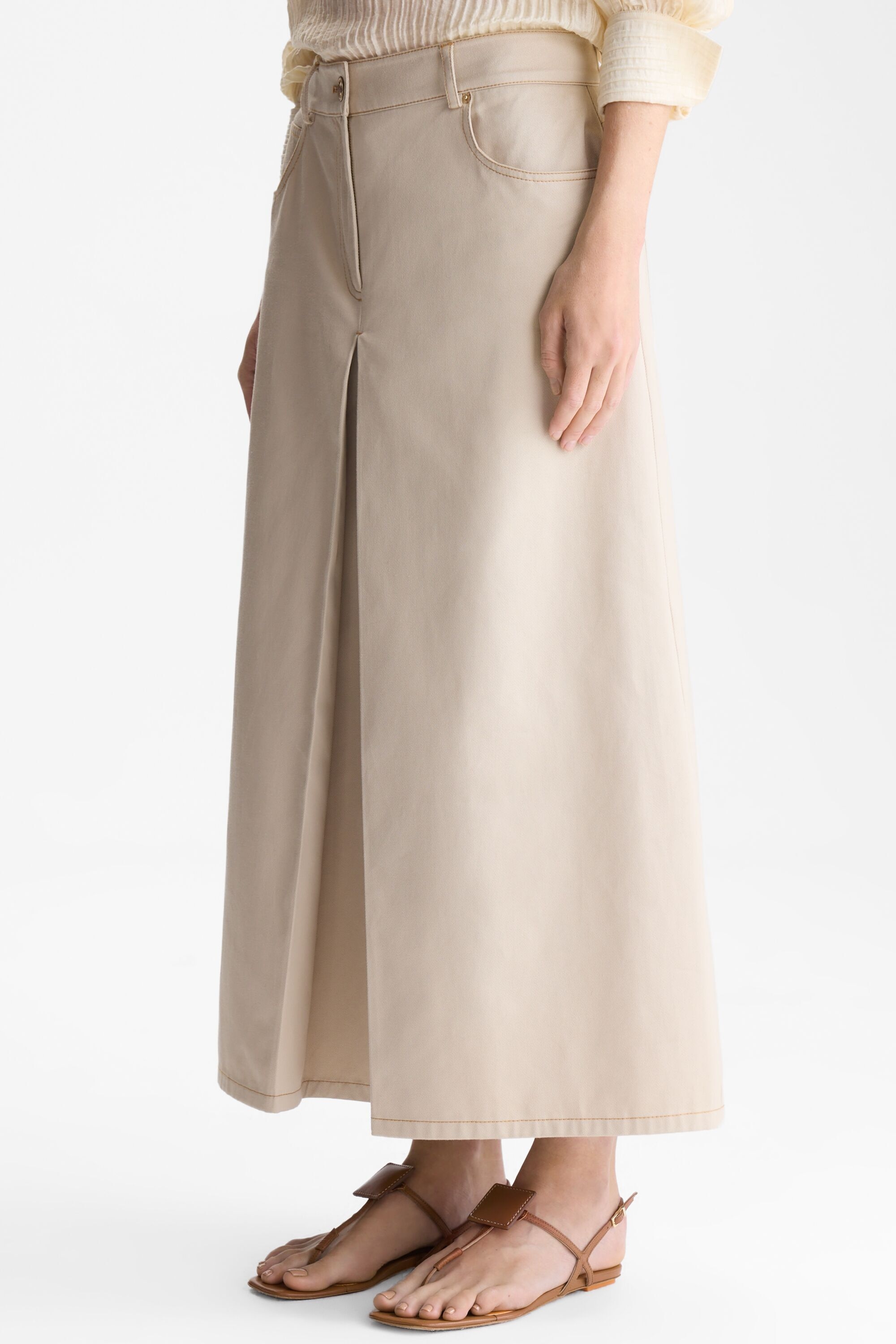 Cotton twill A-line culottes