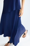 Asymmetric satin A-line skirt