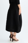 Embossed cotton midi balloon skirt