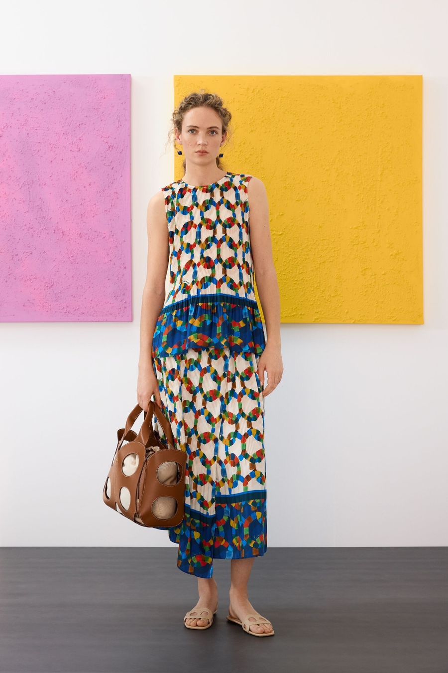 FALDA MIDI EVASÉ TWILL PLISADO ESTAMPADO AFRIC8