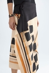 Mosaicubo print crepe stretch-knit A-line skirt