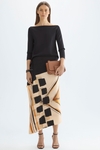 Mosaicubo print crepe stretch-knit A-line skirt