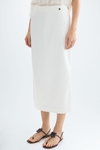 Double satin straight-fit midi skirt