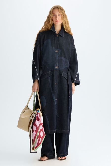 GABARDINA OVERSIZE DENIM FLOR DESFLECADO