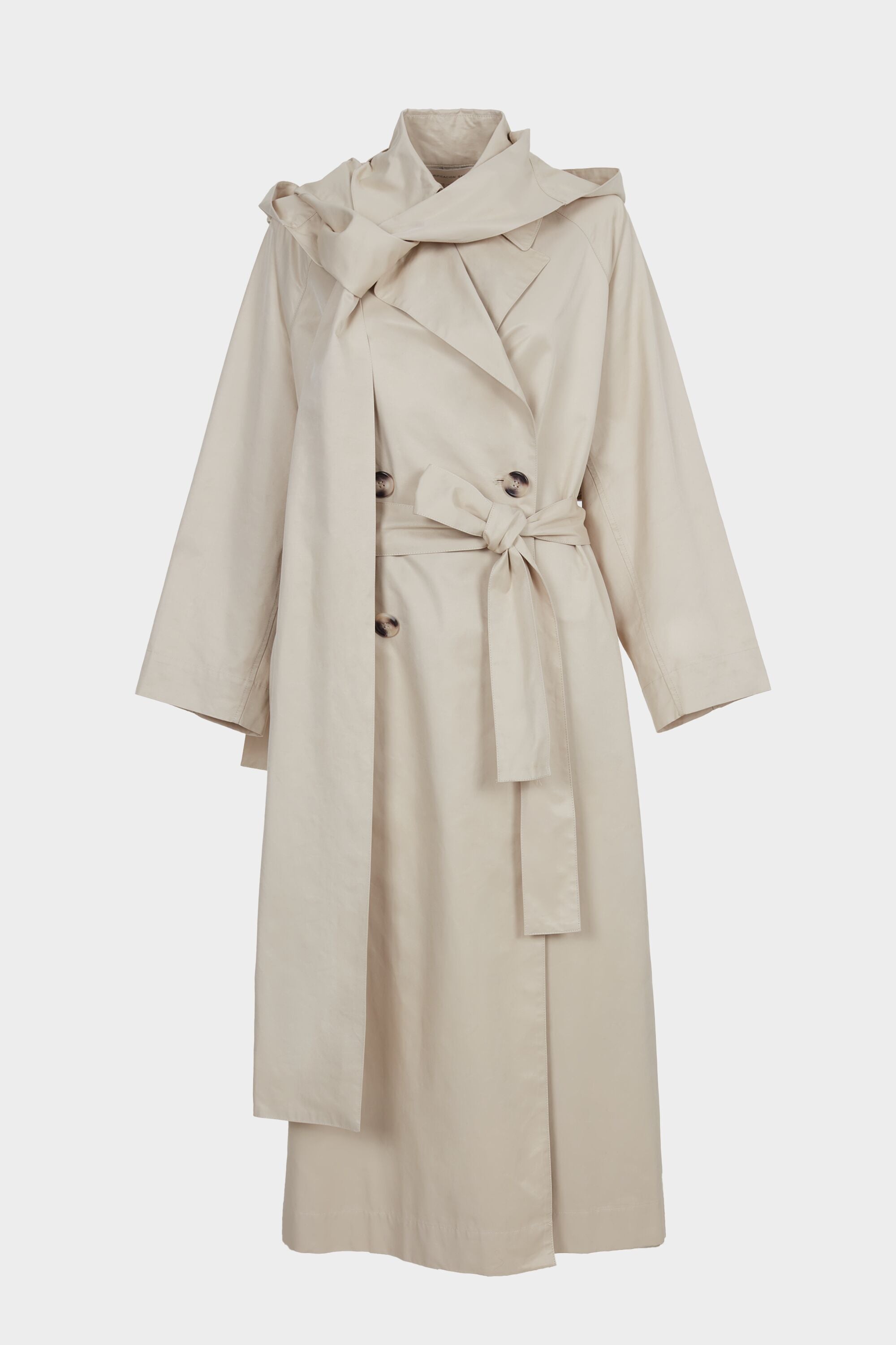 トレンチコート Carven Scarf Trench Coat With Detachable Scarf Carven Scarf Trench in Natural | Lyst