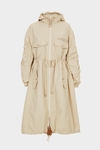 Hooded nylon oversize trench coat