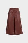 Faux-leather A-line culottes