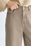 Cotton twill wide-leg trousers