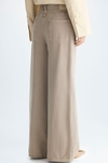 Cotton twill wide-leg trousers