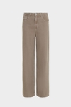 Cotton twill wide-leg trousers