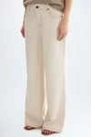 Cotton canvas wide-leg trousers