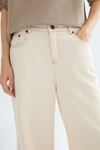 Cotton canvas wide-leg trousers