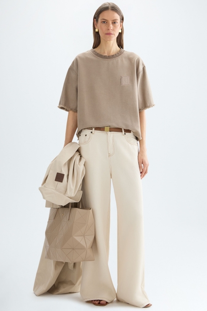 COTTON CANVAS WIDE-LEG TROUSERS