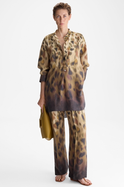 PRINT CUPRO PYJAMA-STYLE TROUSERS