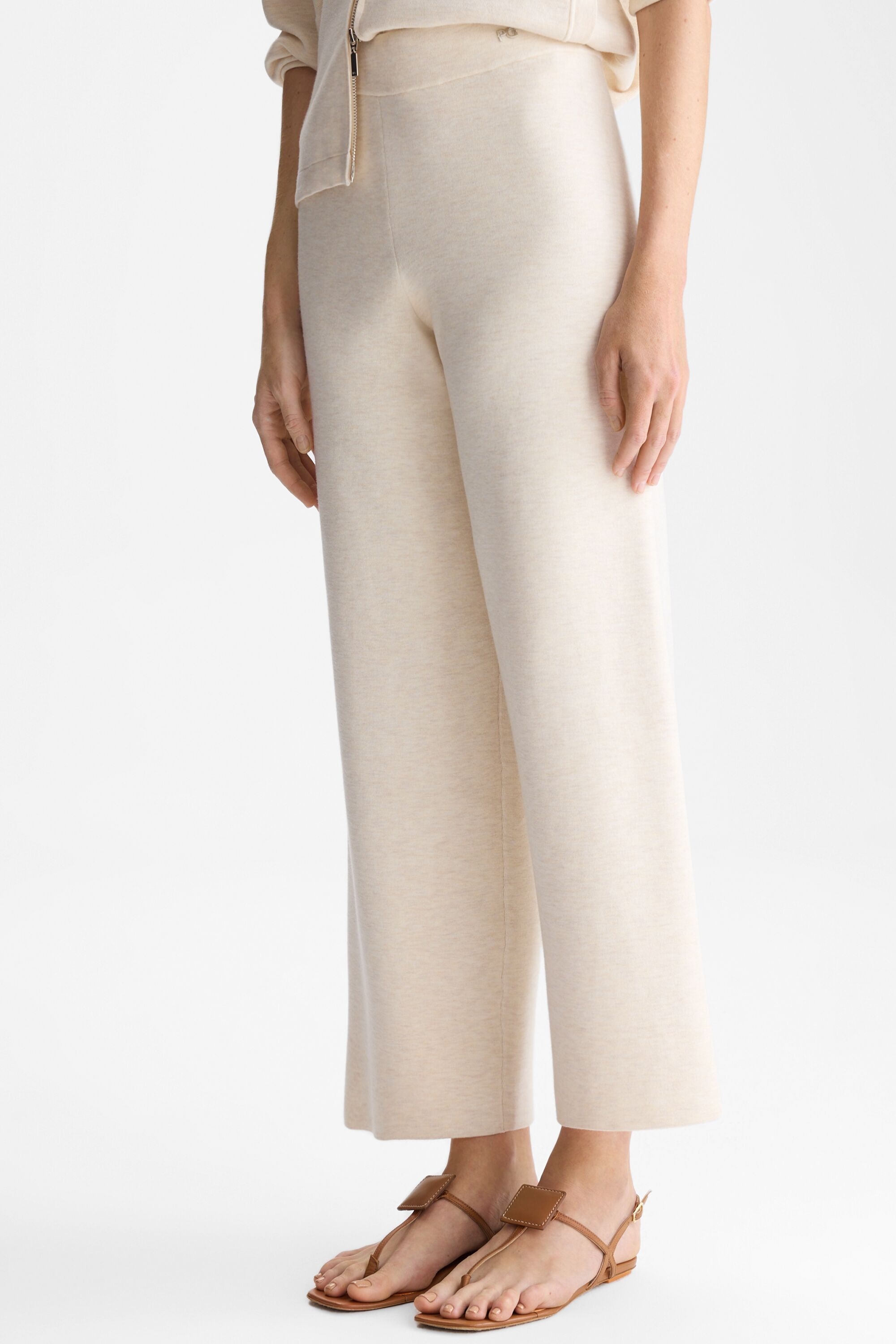 Double-faced stretch-knit straight-leg trousers