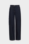 Denim cargo barrel trousers