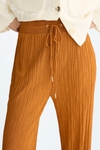 Pleated jersey straight-leg trousers