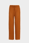 Pleated jersey straight-leg trousers