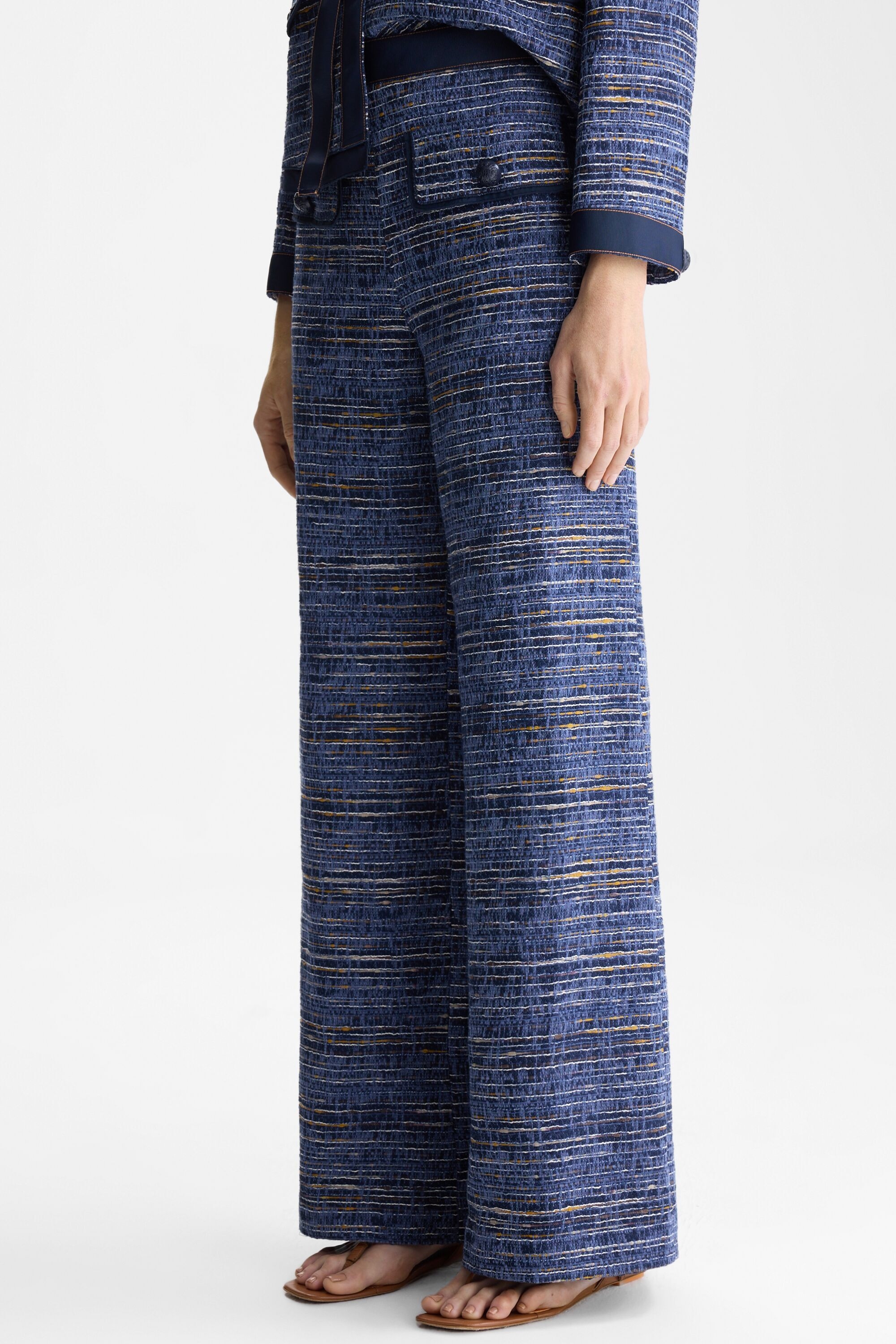 Denim effect woven straight-fit trousers