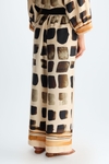 Cubos print twill wide-leg trousers