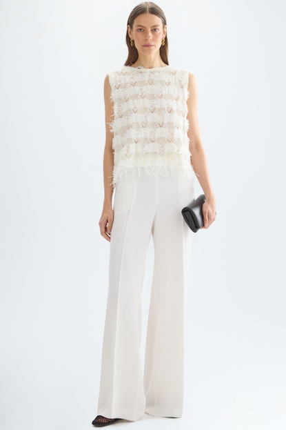 CREPE WIDE-LEG TROUSERS