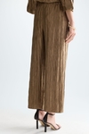 Metallic crinkle straight-leg pyjama-style trousers